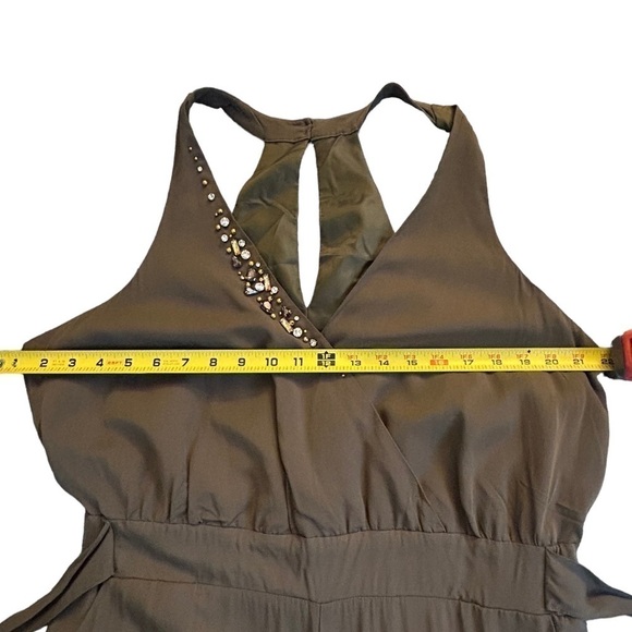 Venus Halter Jewel V-Neck Jumpsuit Pockets Tie Waist • NWOT • Size: XL - Picture 10 of 14